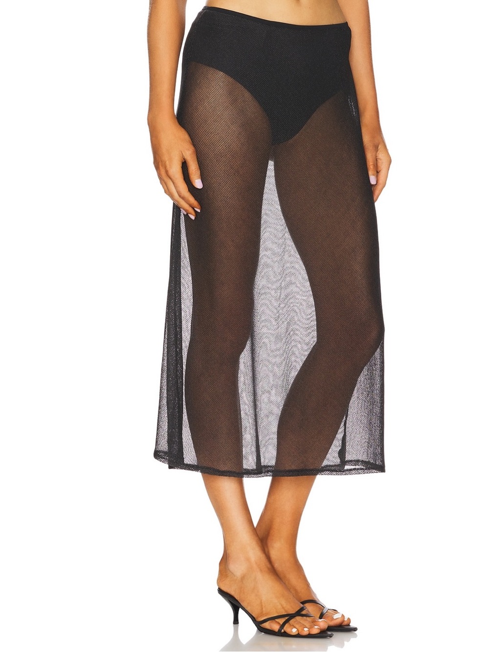 Sheer Mesh Skirt - Black